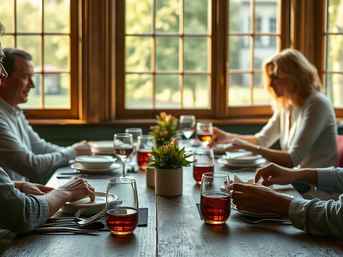 Adultes partageant un repas de saison